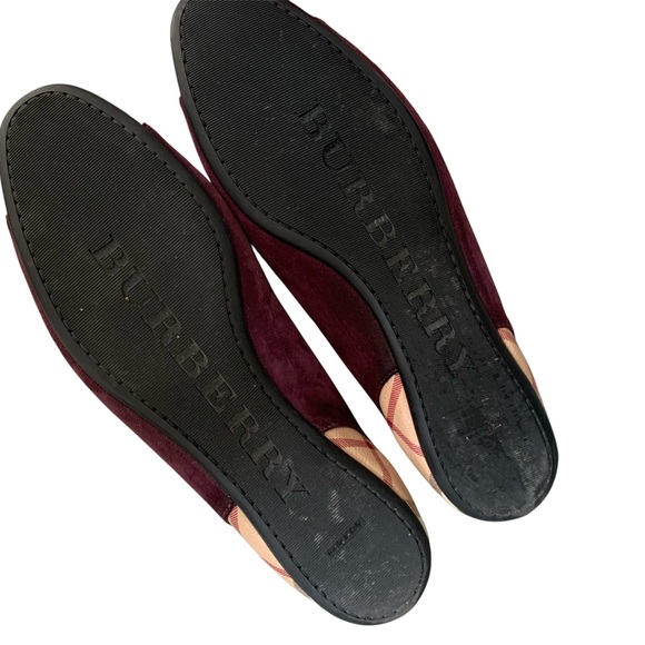 Burberry Plum and Beige Checkered Loafers - Picture 5 of 6
